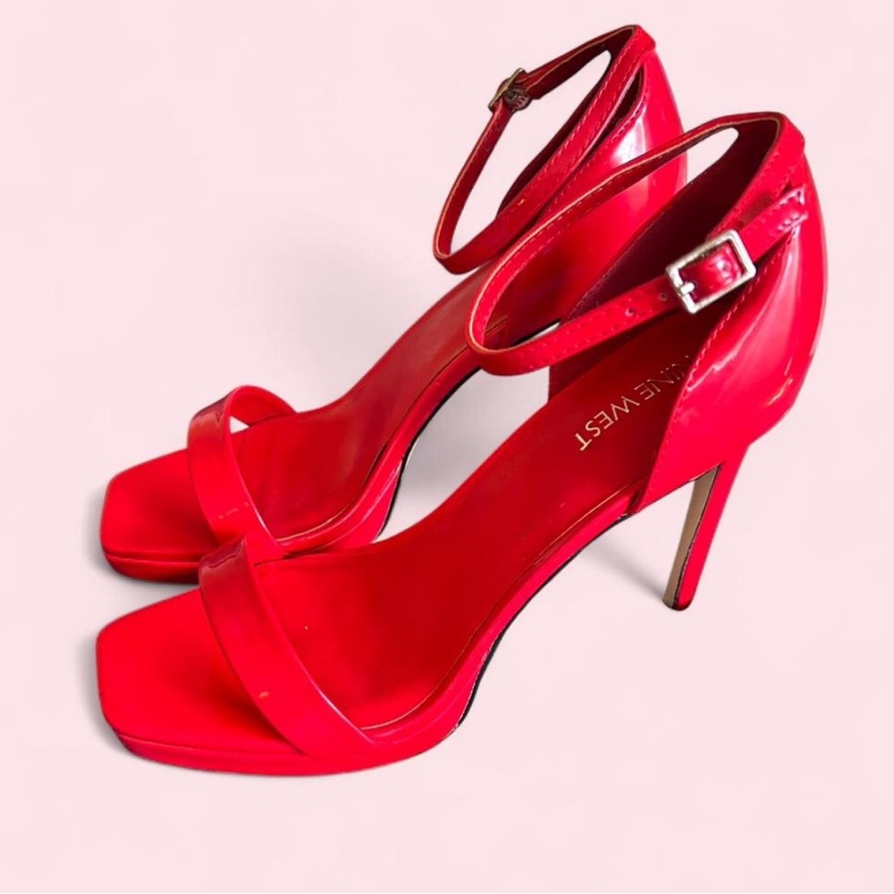 Nine West Vibrant Red Heeled Sandals